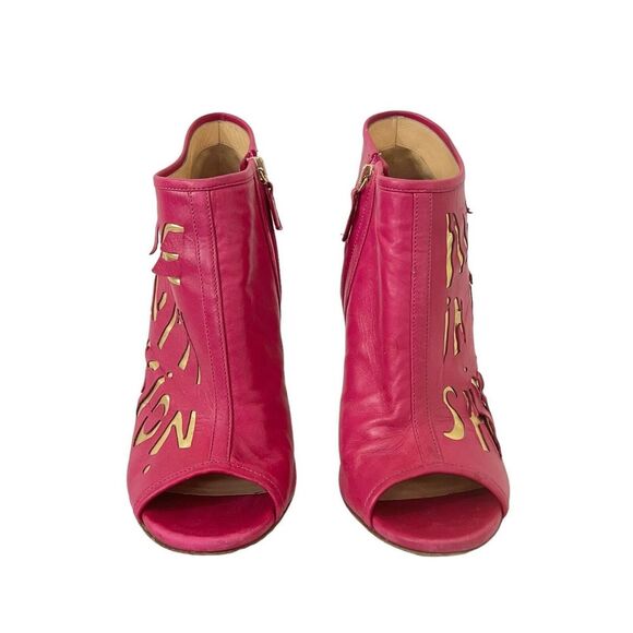 Jerome C Rousseau Womens Size 39 US 9 Pink Open Toe Love & Passion Bootie Rare - Picture 2 of 12